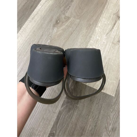 Crocs Huarache Mini Wedge Brown/Black Sandals, Size 9 - Picture 4 of 9